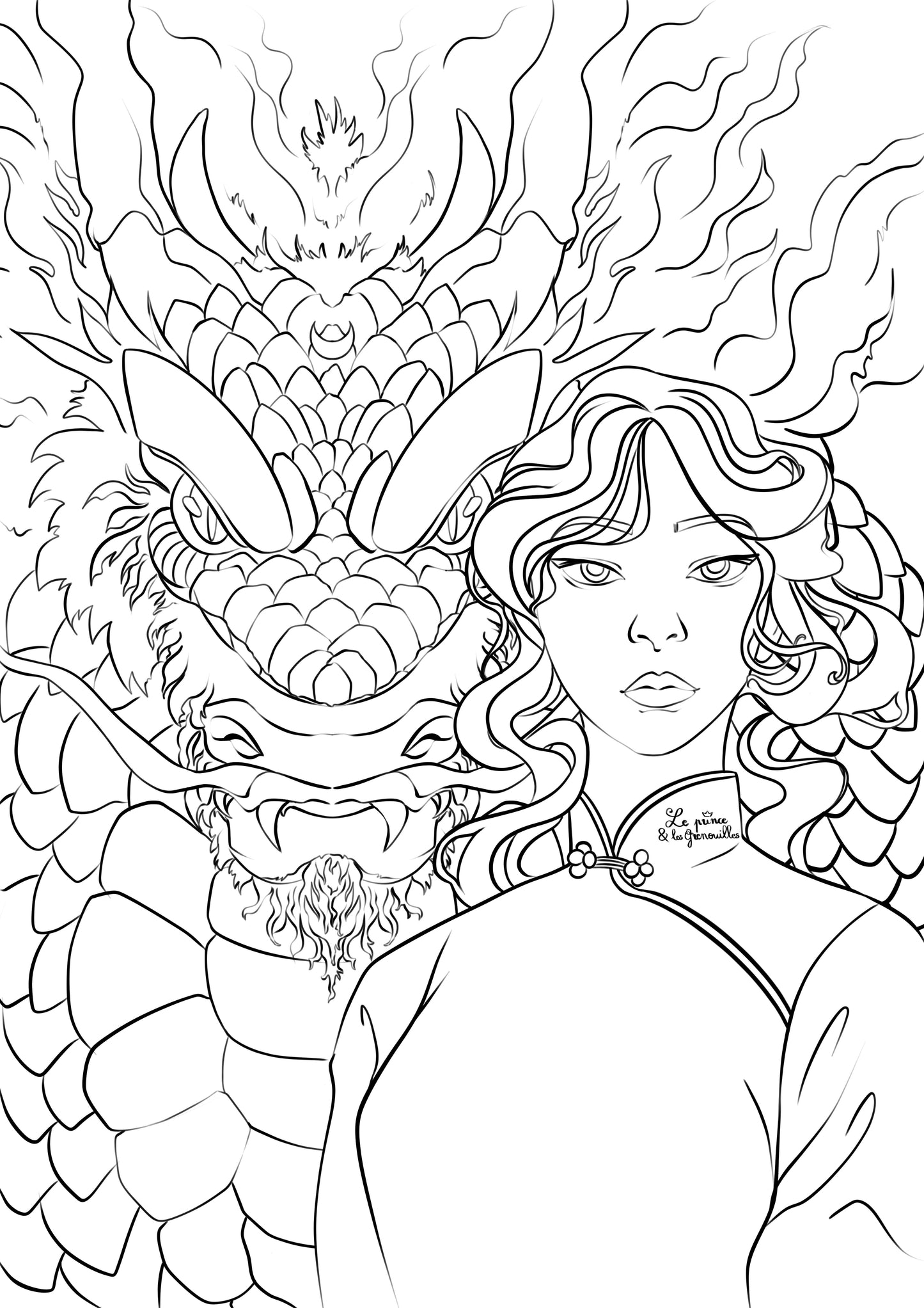 Sheryna, Moon Dragon - Coloring