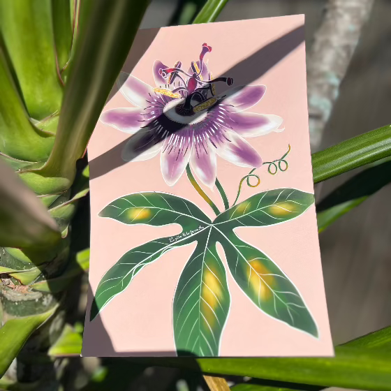 fleurs de La Réunion fruits de La Passion illustration numérique