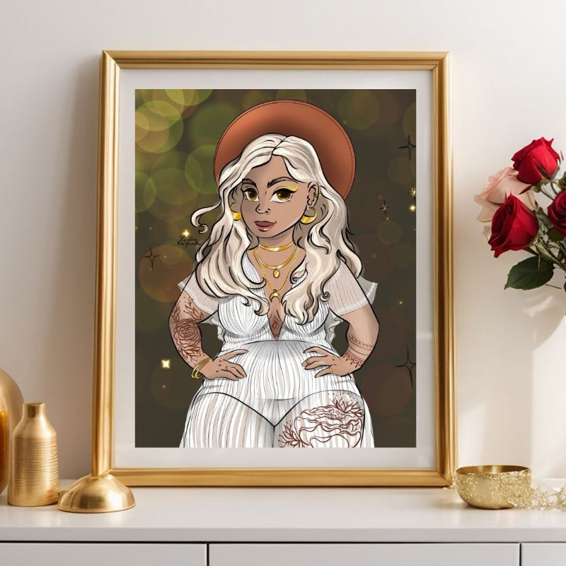 illustration plage curvy doré