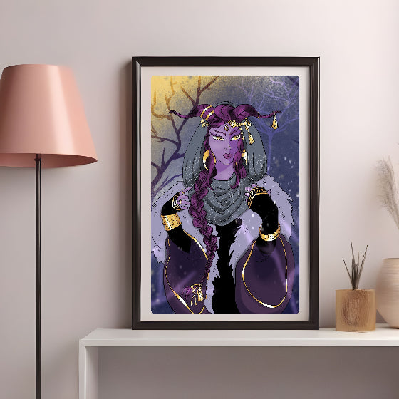 illustration numérique d'une guerrière Warlock