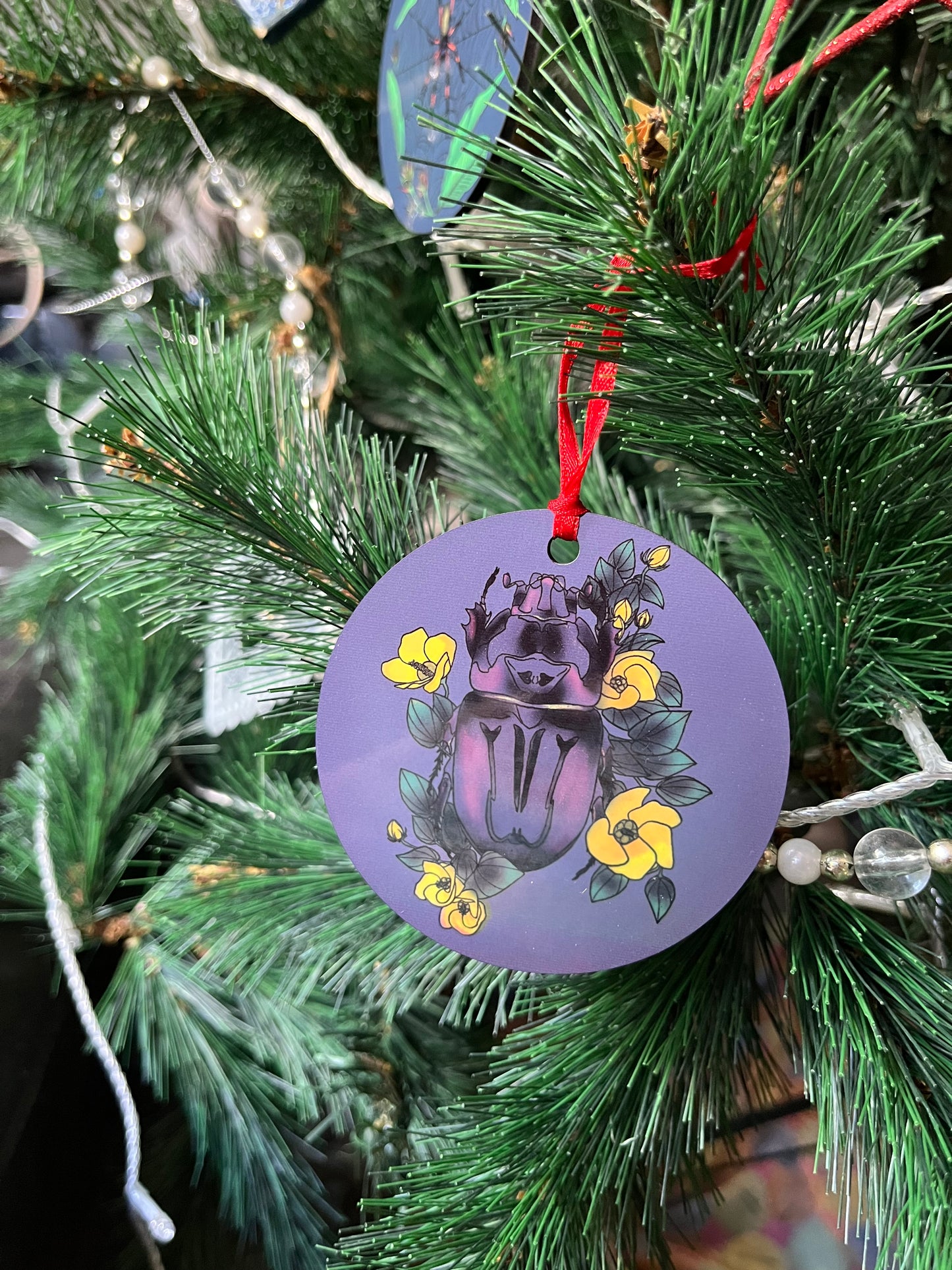 Bébêtes la kour - décoration ronde de sapin