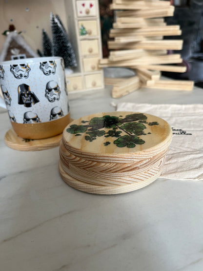 Bébêtes la kour - sous verres en bois