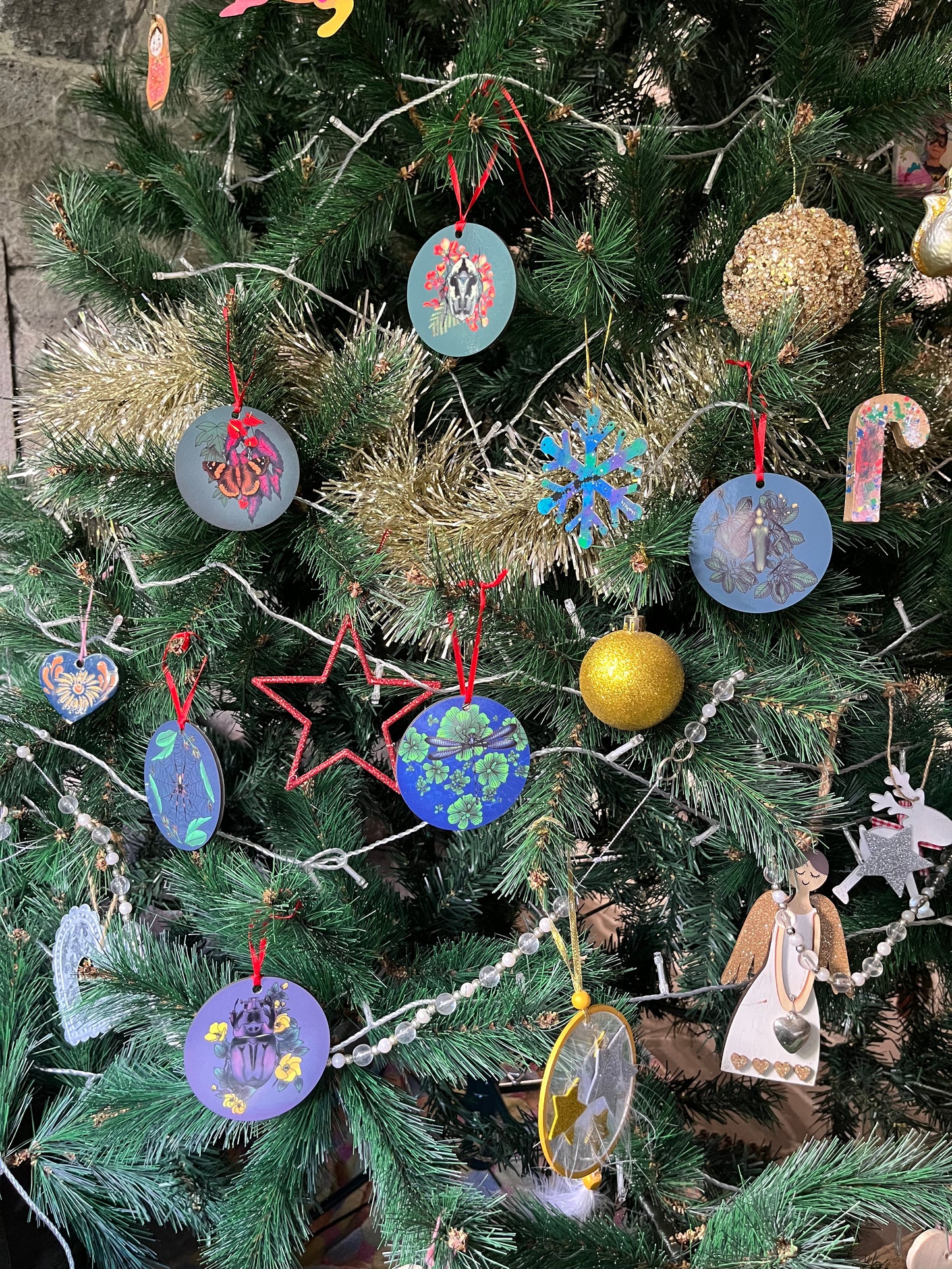 Bébêtes la kour - décoration ronde de sapin