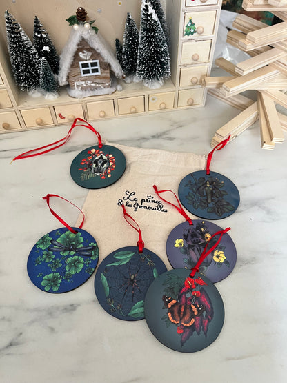 Bébêtes la kour - décoration ronde de sapin