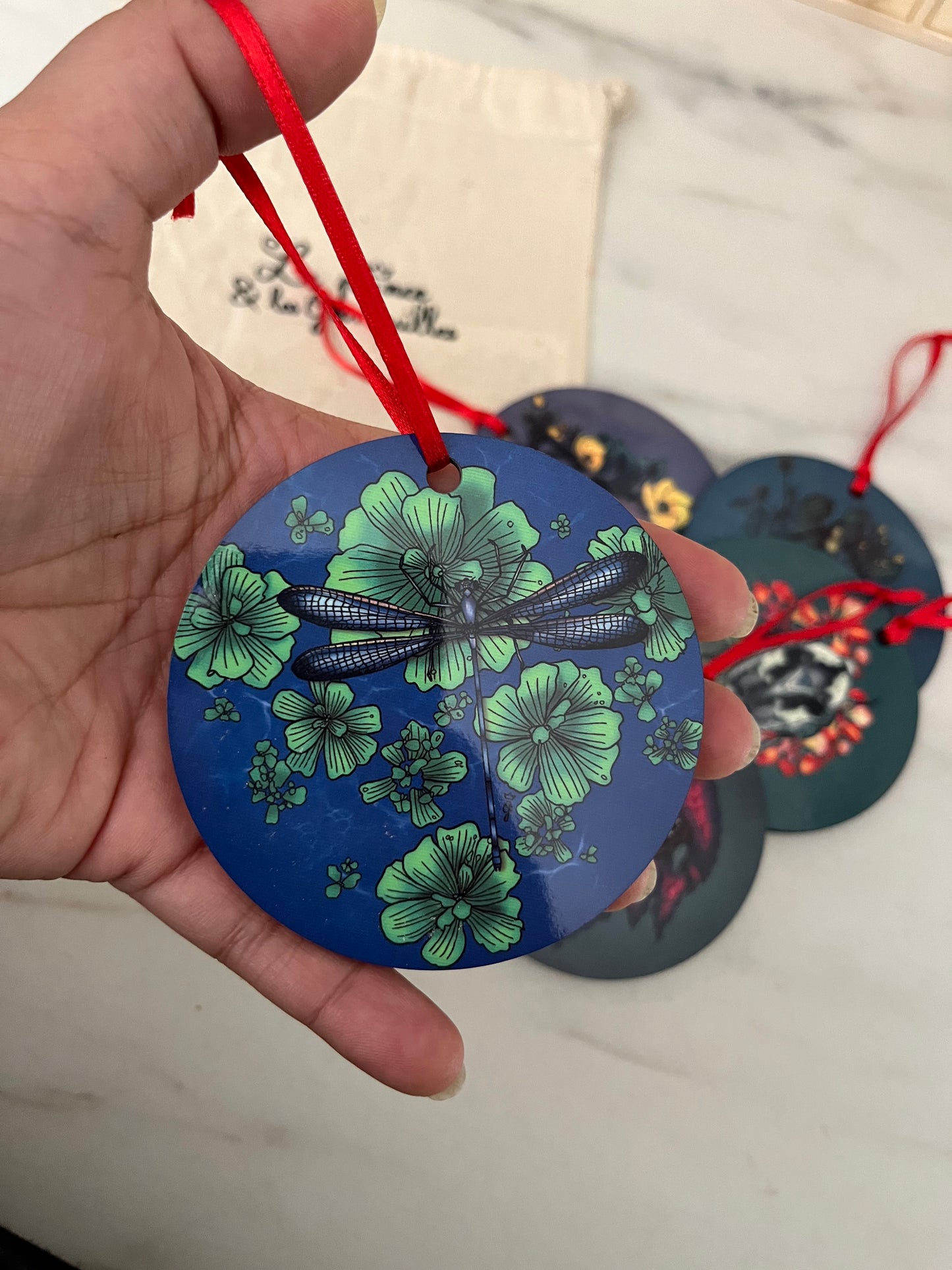 Bébêtes la kour - décoration ronde de sapin