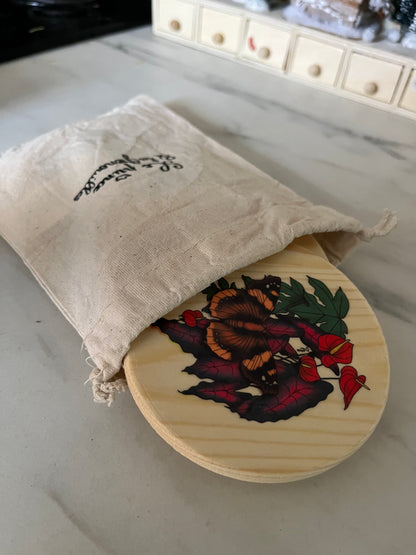 Bébêtes la kour - sous verres en bois