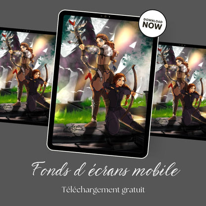 Fanart de Aloy personnage du jeux vidéo "Horizon Zero Dawn" et de Katniss Everdeen de la trilogie "Hunger Games"