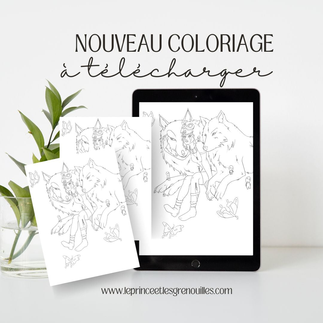 Mononoké - coloriage