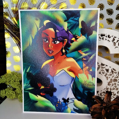 aventure dans les forets de la Réunion amie de Lara Croft illustration numérique